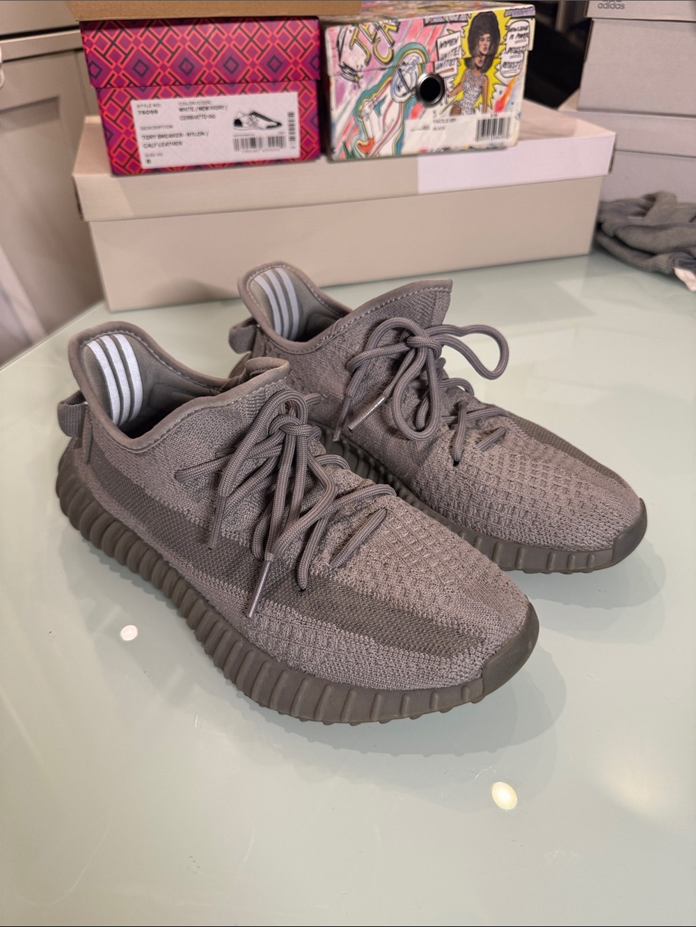 adidas Grey Knit Low-Profile Sneakers